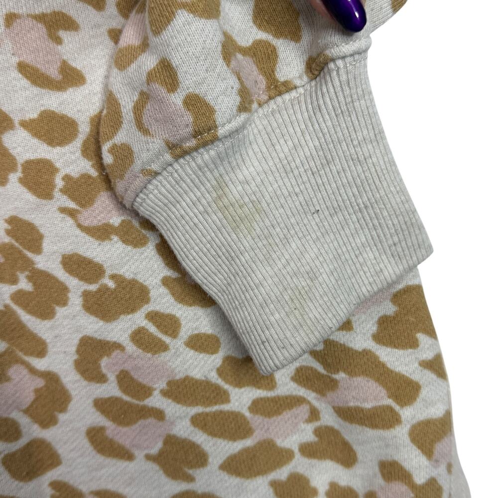 Aerie AE Tan Leopard Desert Oversized Sweatshirt Heather Frost Cheetah Medium - Picture 4 of 10